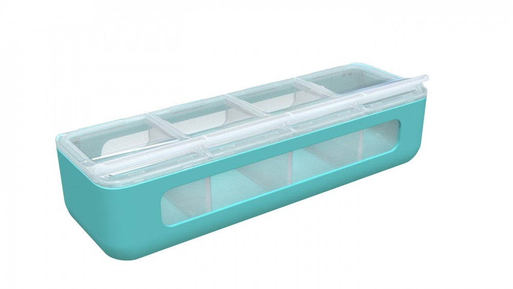 Recipient Melii 4 Compartimente Blue | Alimente - imagine 5