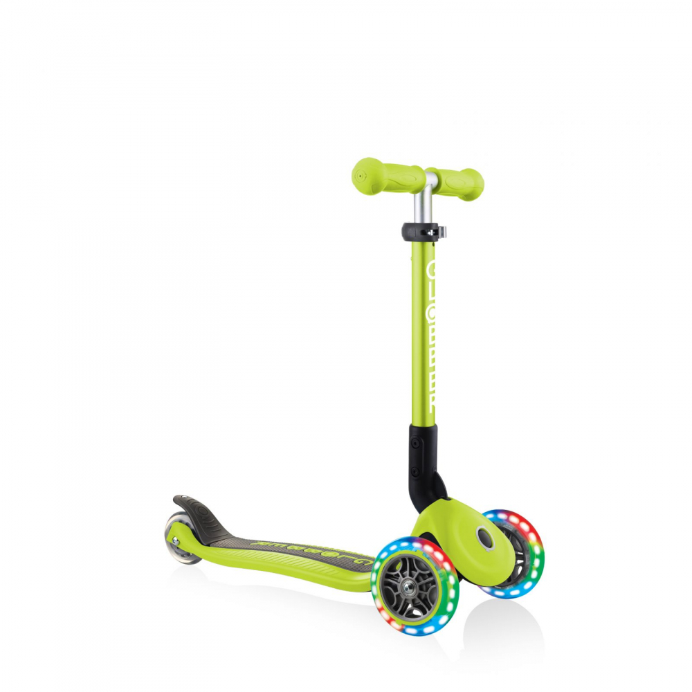 Trotineta Globber Junior Verde 3 Roti LED Pliabila - imagine 3