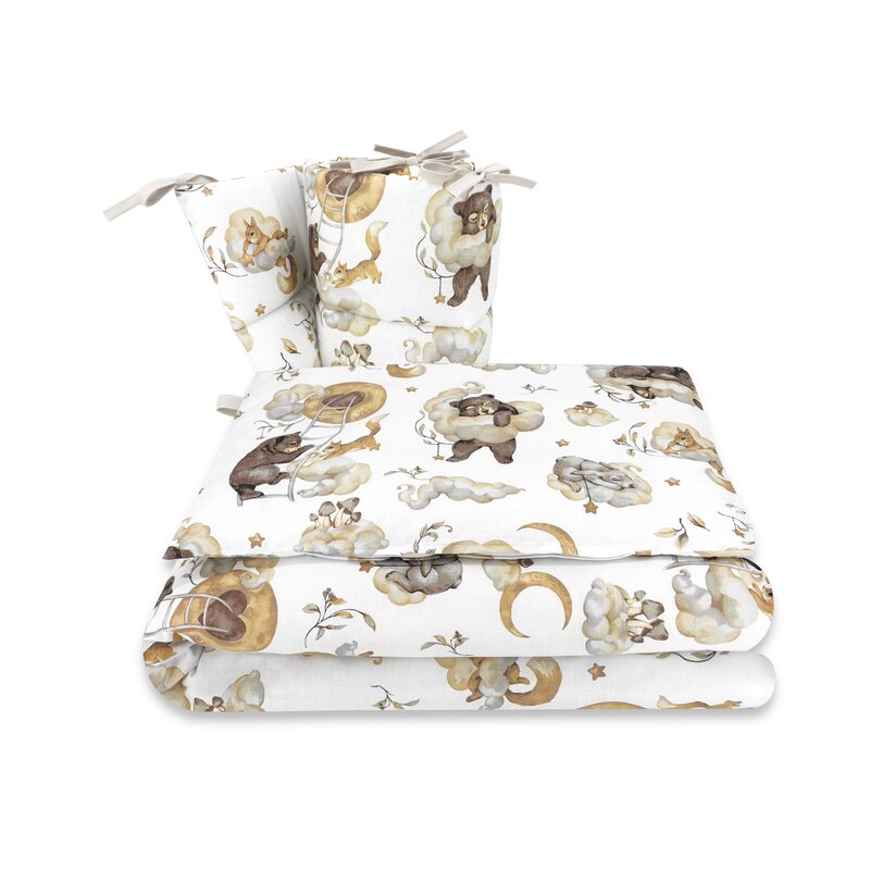 Set Lenjerie Patut Qmini Teddy Bear 3 Piese