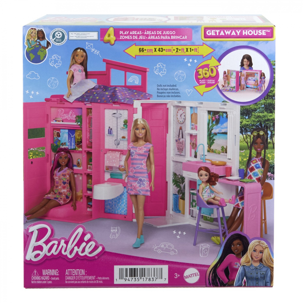Casa de Păpuși Barbie Pliabilă cu 4 Zone - Mattel