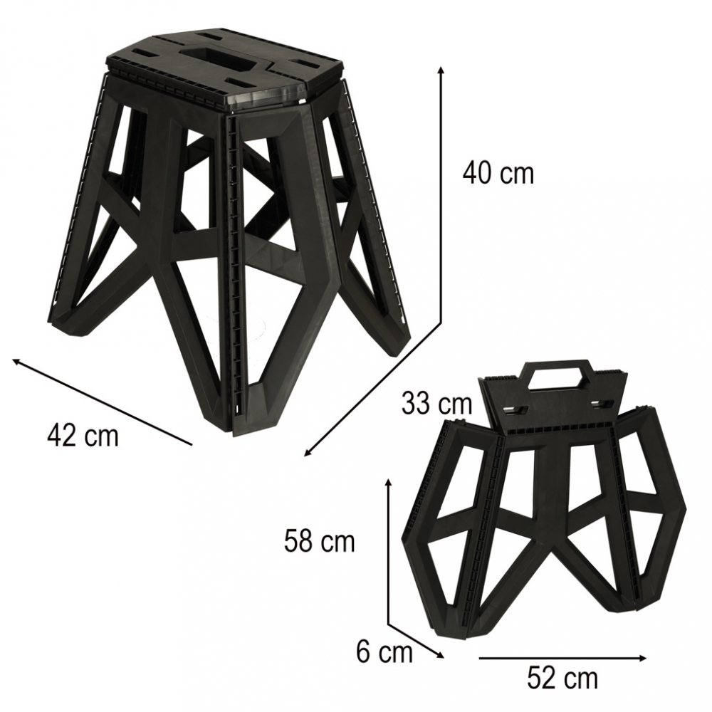 Scaun camping Ikonka Black 40cm portabil - imagine 6