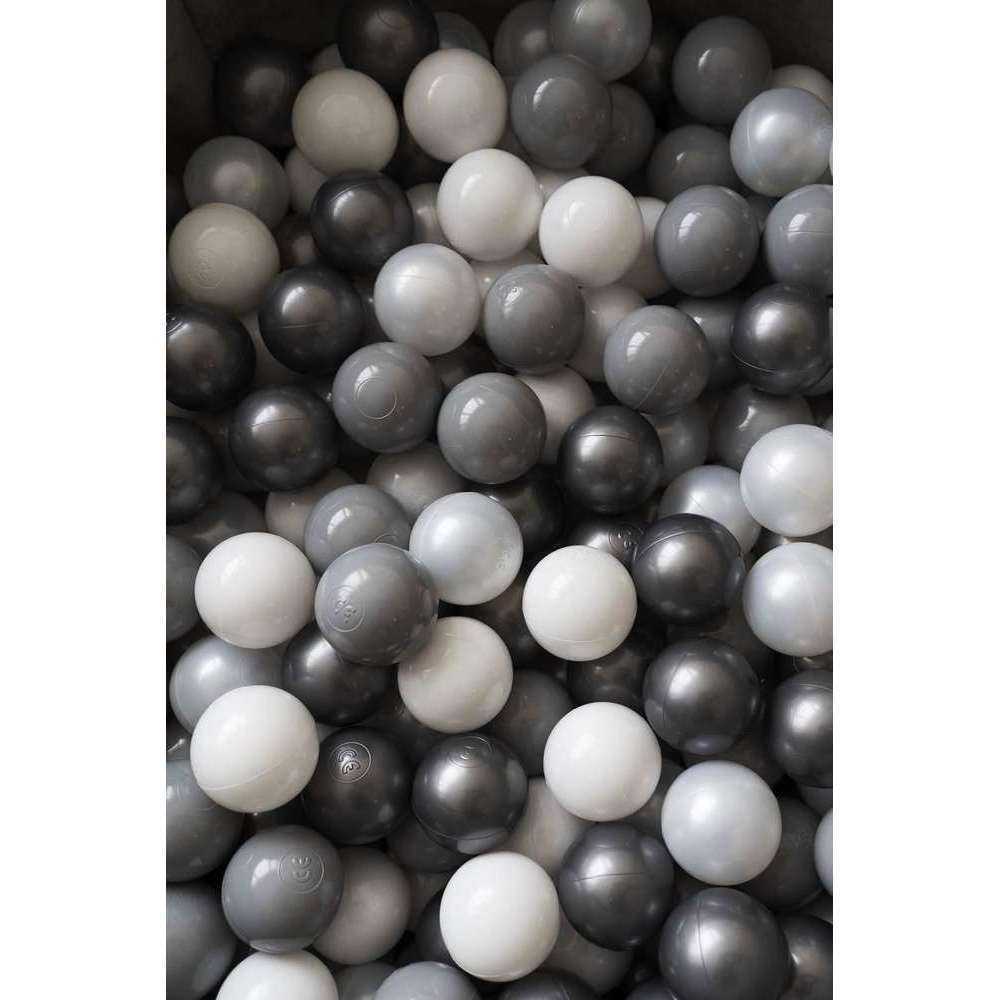 Set 200 Bile Plastic 7 cm Flumi Alb-Gri - imagine 4