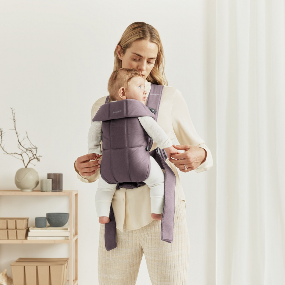 Marsupiu BabyBjorn Mini Dark Purple, Anatomic - imagine 5
