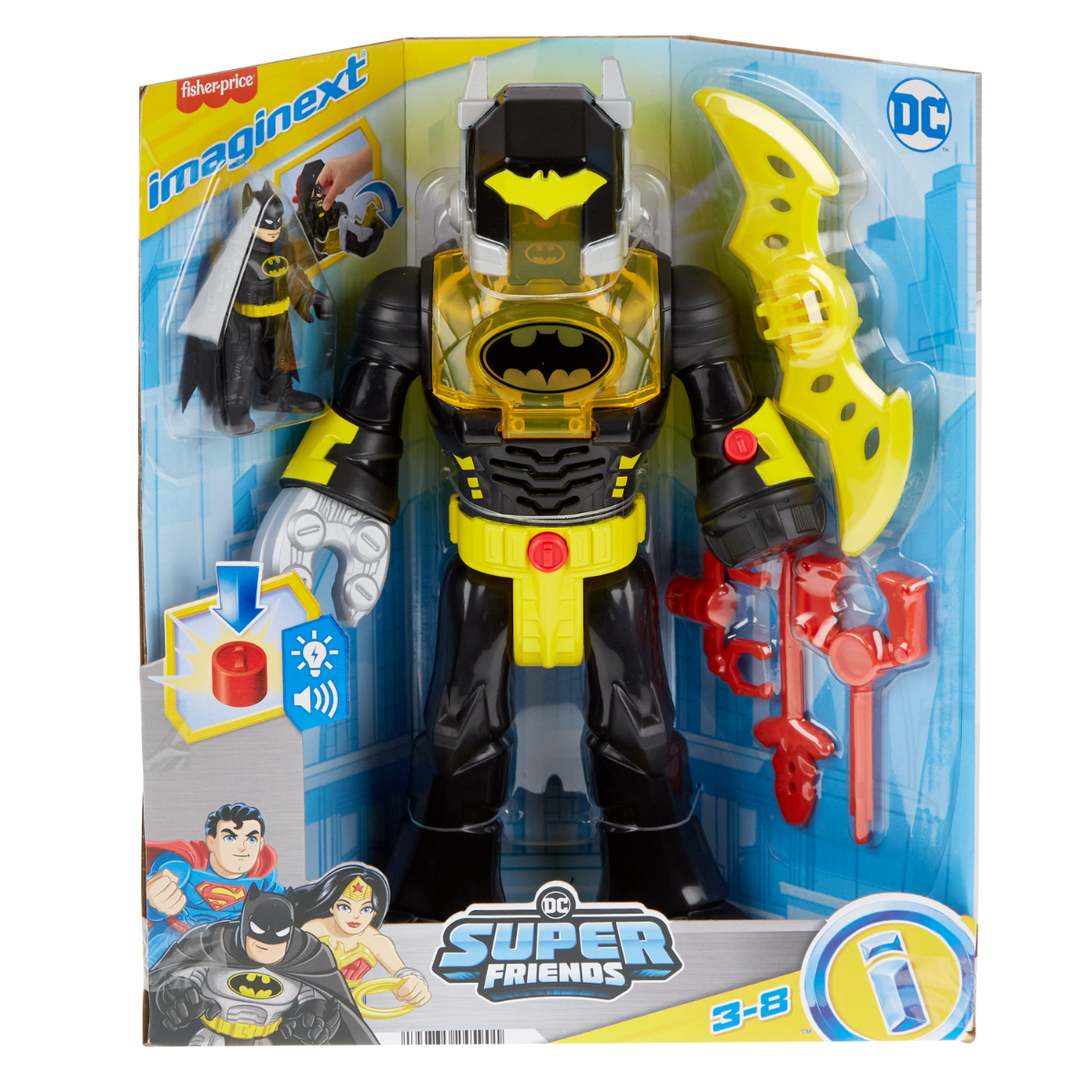 Figurina Imaginext Batman Exo Suit 30 cm cu lumini și sunete