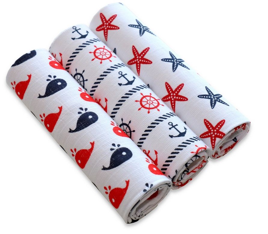 Set 3 Scutece Muselina Egakids | Marine, 60x80 cm