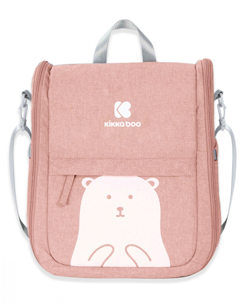Geantă Scutece și Pătuț Kikkaboo 2 în 1 Bear Pink - imagine 3