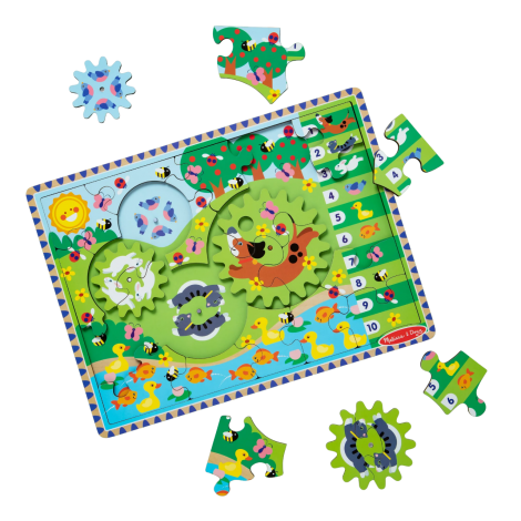 Melissa & Doug Puzzle Lemn cu Rotite Animale