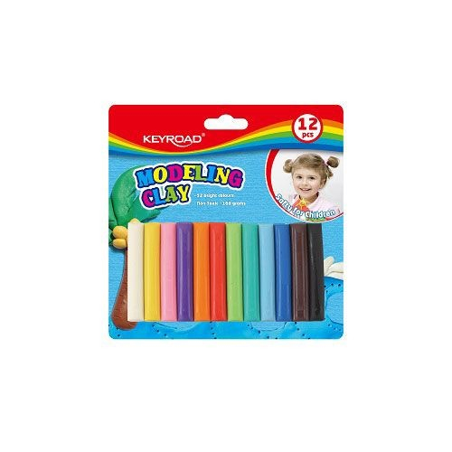 Batoane Plastilină Keyroad 12 Culori, 160g