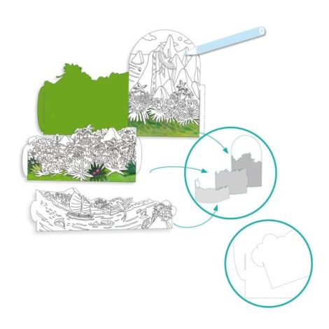 Peisaj insular 3D Djeco - Colorat și asamblat - imagine 2