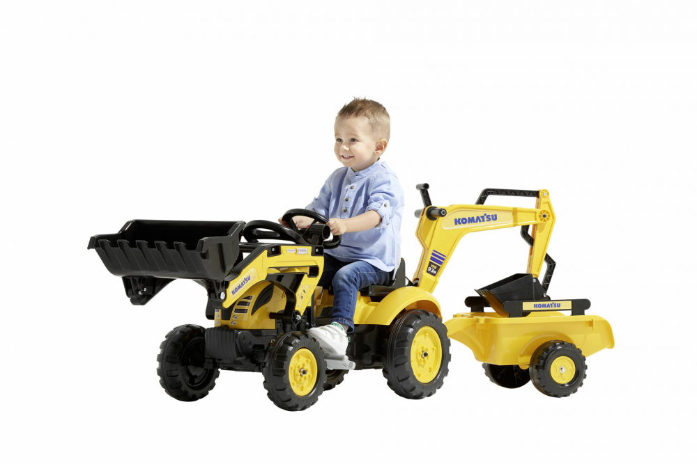 Tractor Komatsu Falk cu Excavator și Remorcă
