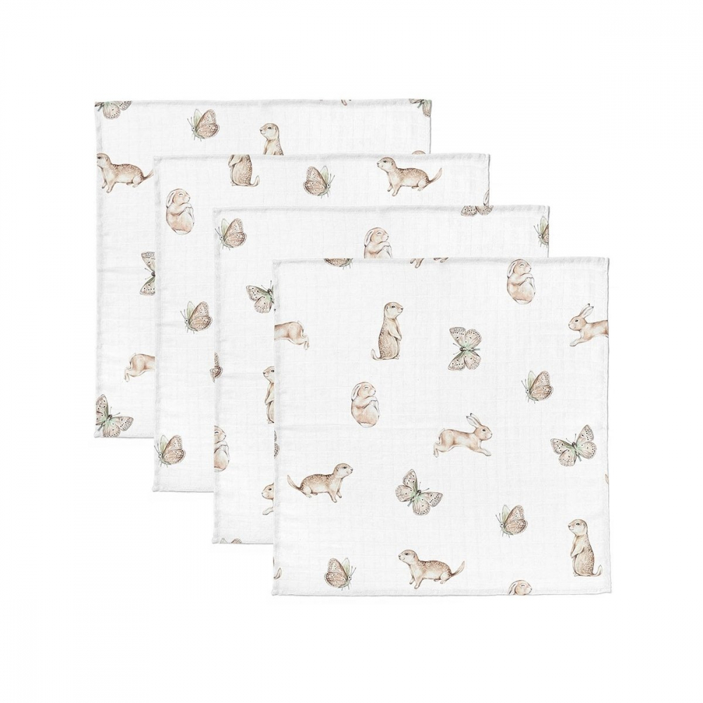 Set Musline Bumbac Bambus Babysteps 4buc