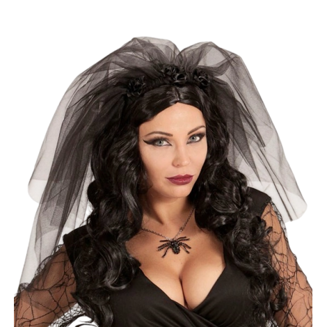 Voal Negru Văduva Widmann - Costume Carnaval - imagine 3