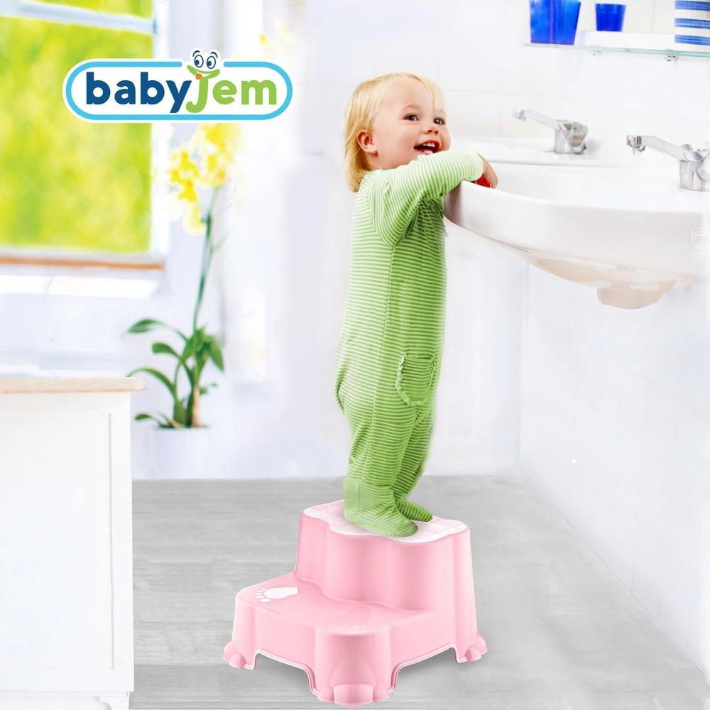 BabyJem Step Stool Roz - 2 Trepte pentru Copii - imagine 4