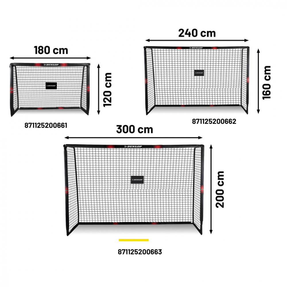 Poartă Fotbal Dunlop 300x200 cm | Antrenament Profesional - imagine 4