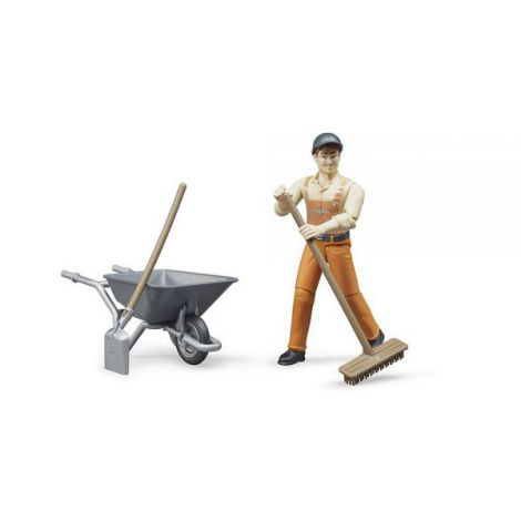 Bruder Figurina Muncitor Municipal cu Accesorii