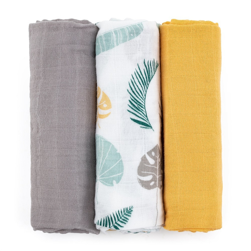 Set 3 scutece bambus Petite&mars Muselina 68x68 cm
