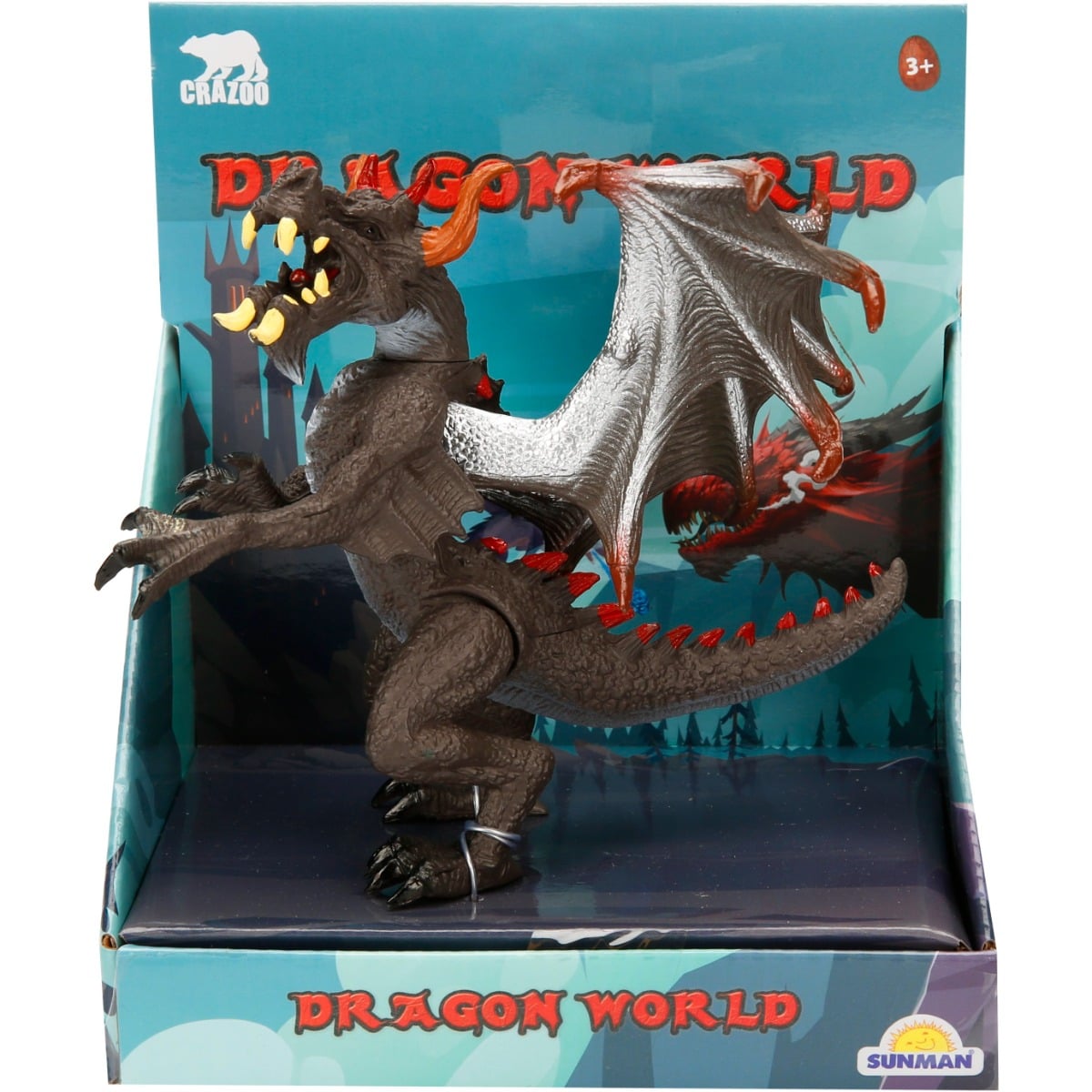 Figurina Dragon Crazoo Gri | Jucerie Educativă Realistă