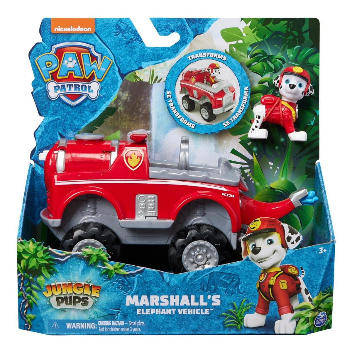 Paw Patrol Jungle Pups Masinuta Marshall cu Figurina