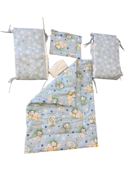 Lenjerie Baby Teddy Mykids 4+1, Albastru - imagine 2