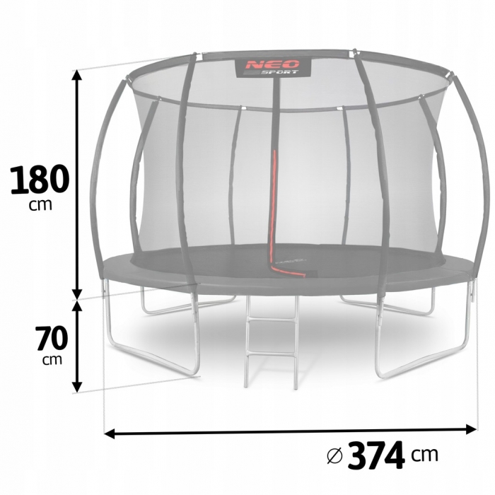 Trambulina Gradina Neo-Sport 374 cm cu Plasa Interioara