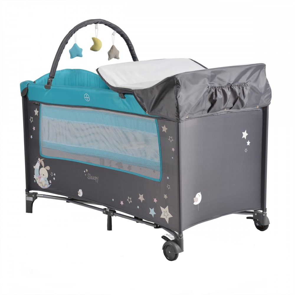 Patut Pliabil Moni Sleepy 2in1 Turcoaz - 540 lei - imagine 9