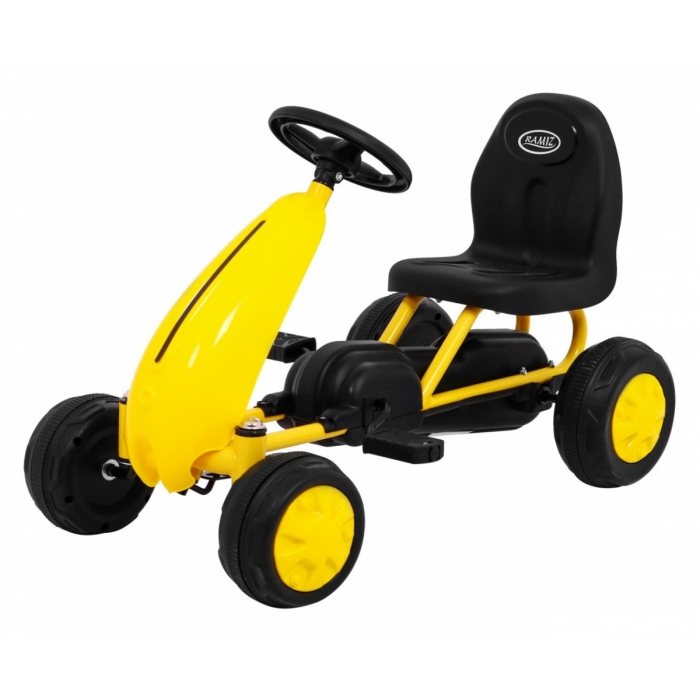 Kart cu pedale Gokart galben - Aventură pe 4 roți - imagine 8