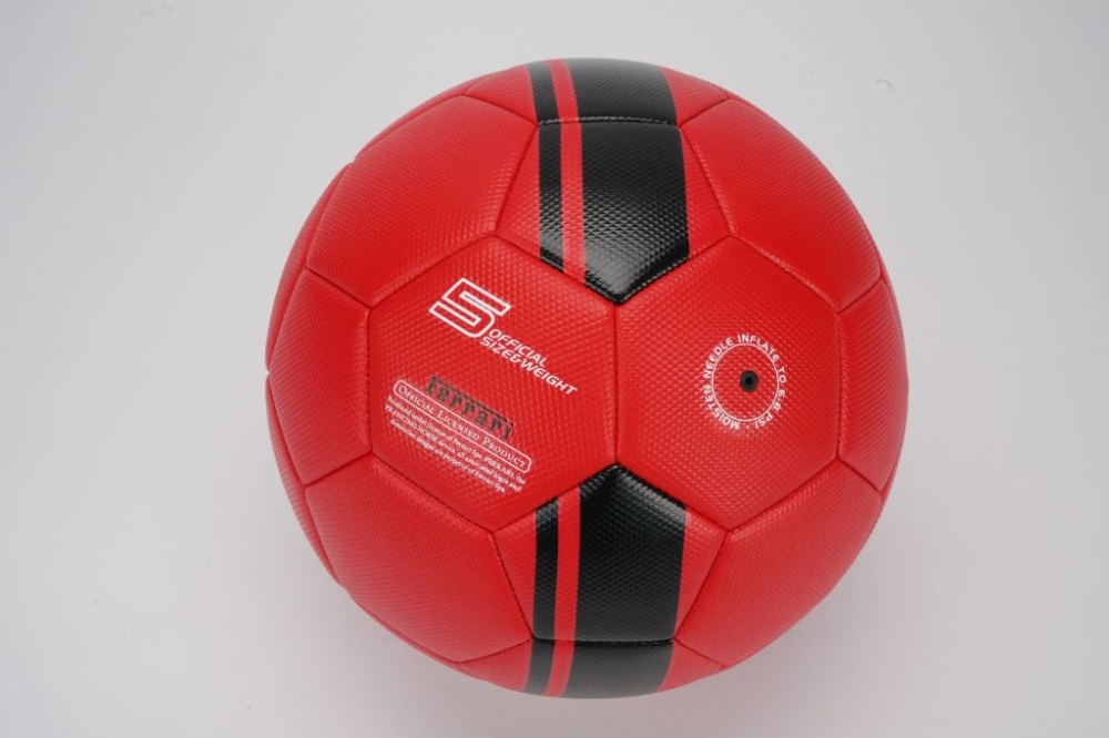 Minge Fotbal Ferrari Marimea 5, Rosu, PVC, Mesuca - imagine 5