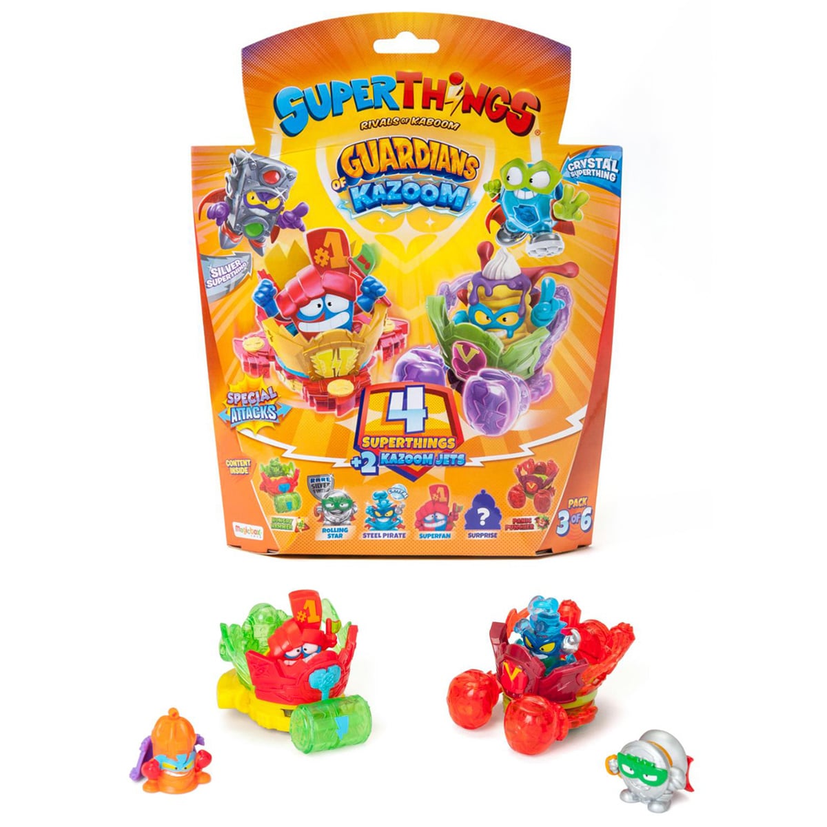 Set SuperThings Guardians: 4 Figurine și 2 Vehicule Kazoom