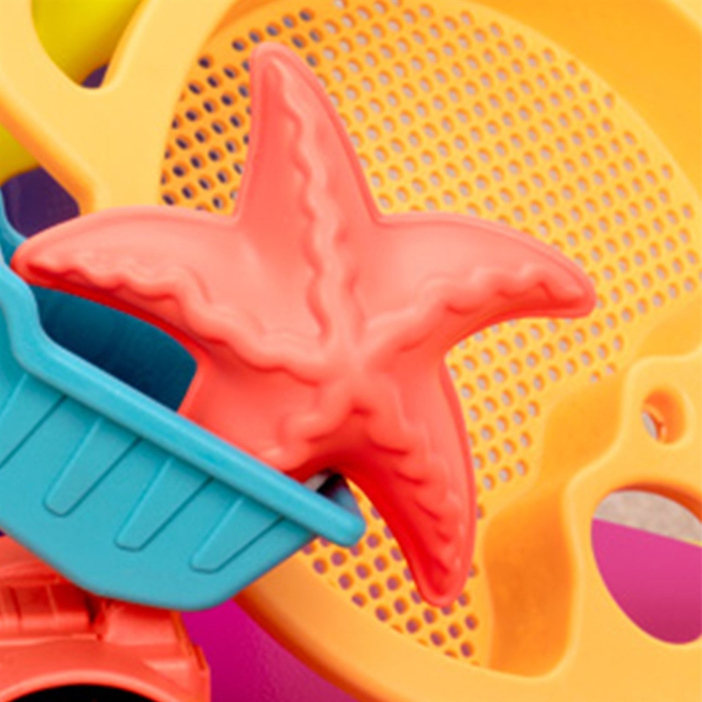 Găleată cu 9 jucării de nisip B.Toys - Albastră - imagine 3
