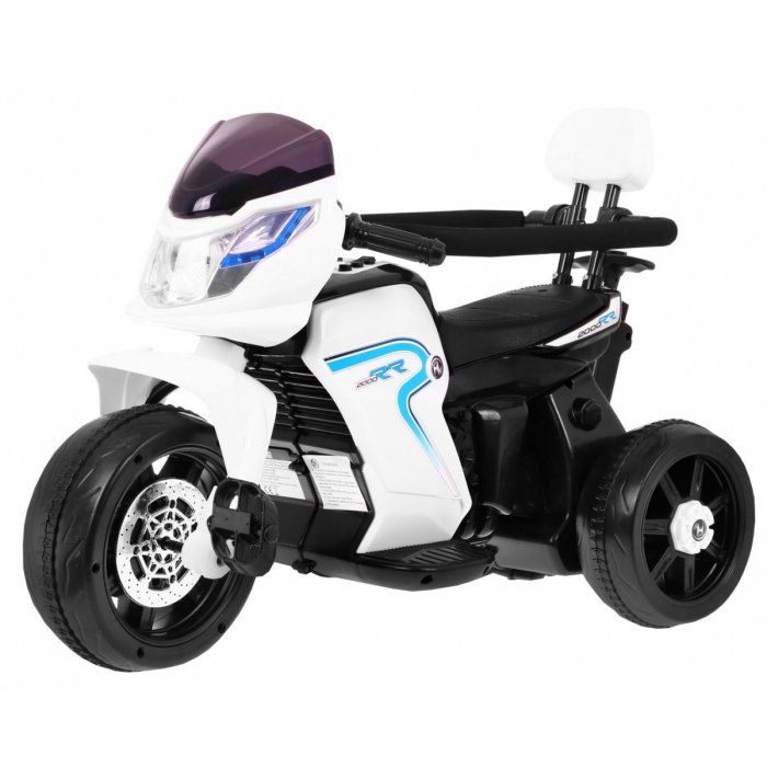 Motocicleta Electrică Copii Ramiz Alb 20W cu Mâner