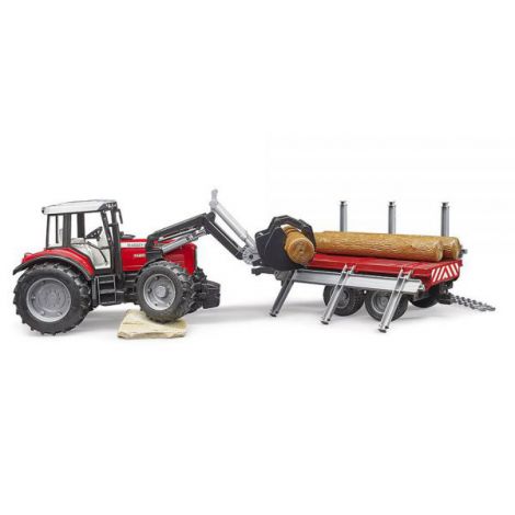 Bruder Tractor Massey Ferguson 7480 cu Remorcă - imagine 7