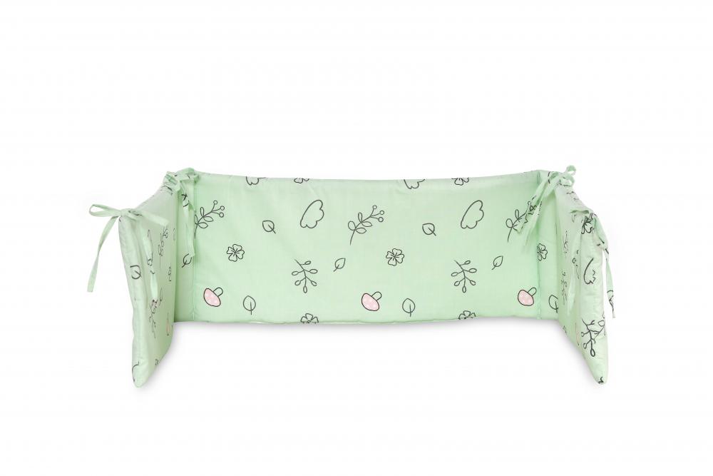Protecție laterală pat Lamb Green 140x27 cm Lorelli