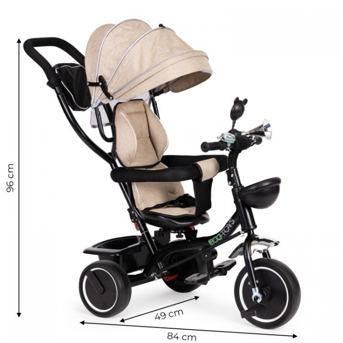 Tricicleta Ecotoys JM-066-9 Roșu cu Scaun Rotativ - imagine 5