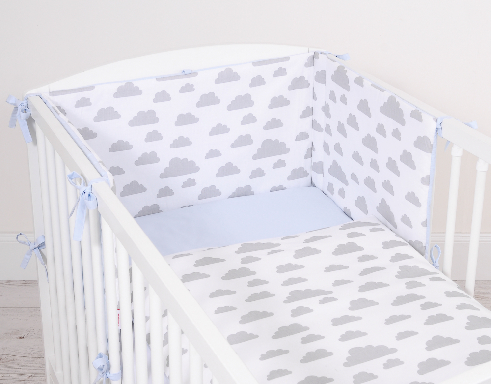 Bobono Lenjerie Patut 3 Piese Clouds Gray/Blue