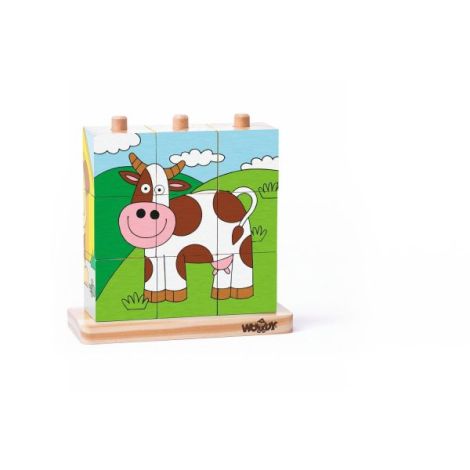 Puzzle Cuburi Woodyland - Dezvoltă Creativitatea