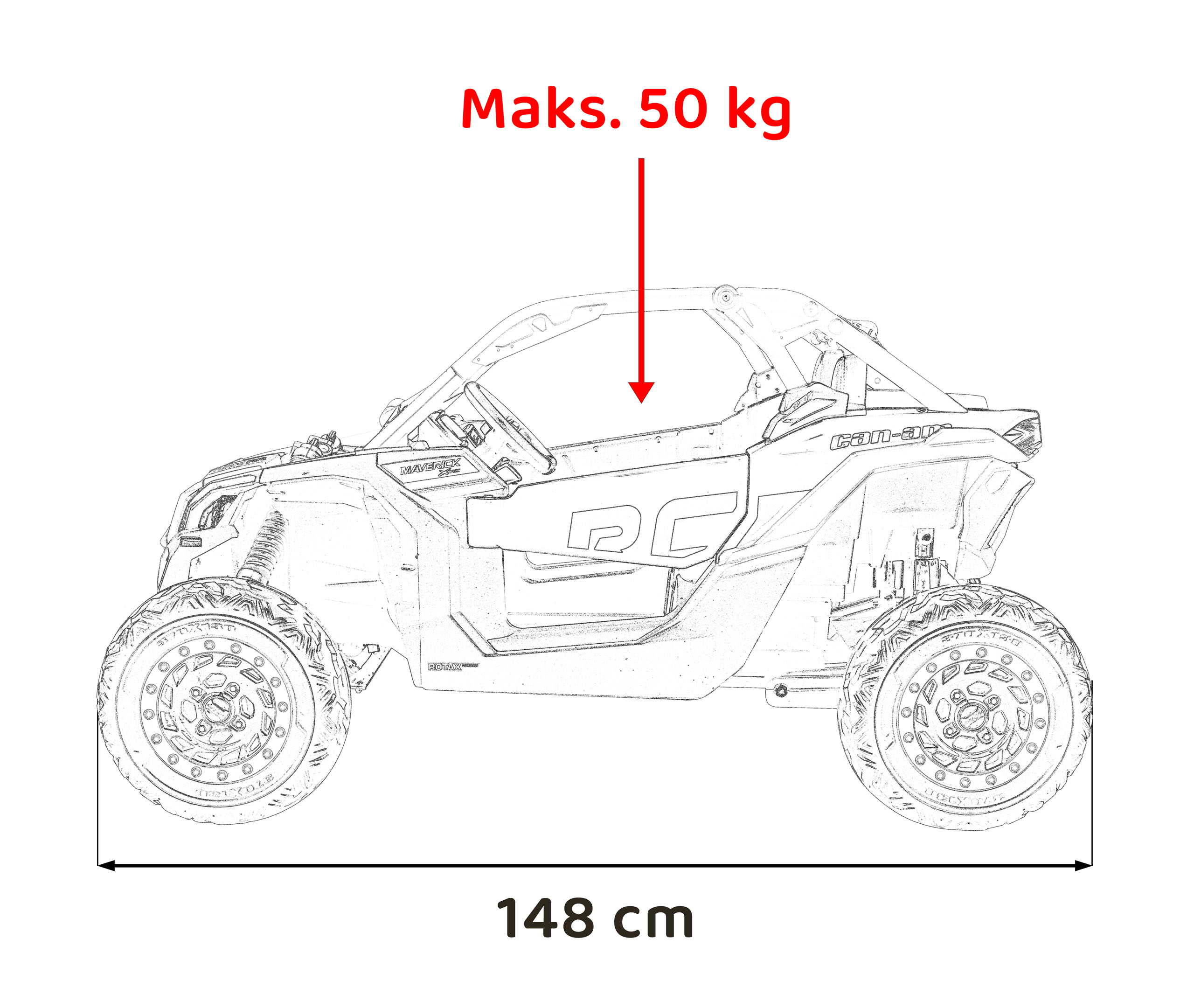 Can-Am Maverick Turbo RR 24V 4x4 Electric | 2 Locuri - imagine 5