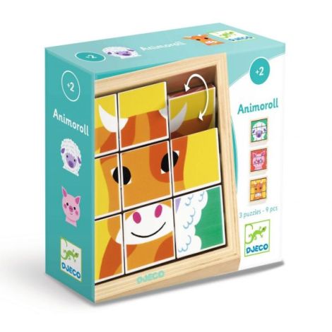Puzzle Rotativ Animoroll Djeco - 3 Animale