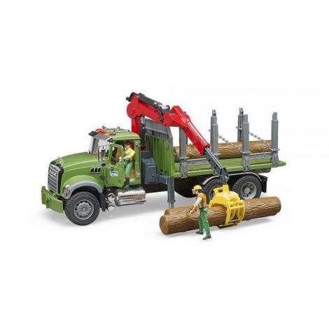 Camion Lemne Bruder Mack cu Macara și Graifer - imagine 2