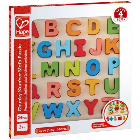 Hape Puzzle Alfabet Chunky - Jucărie Educativă din Lemn - imagine 2