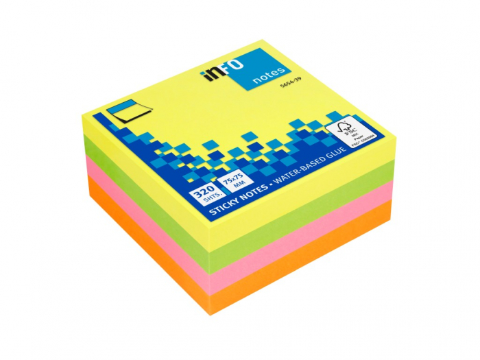 Cub Notes Briliant, 75x75 mm, 320 file, Info Notes