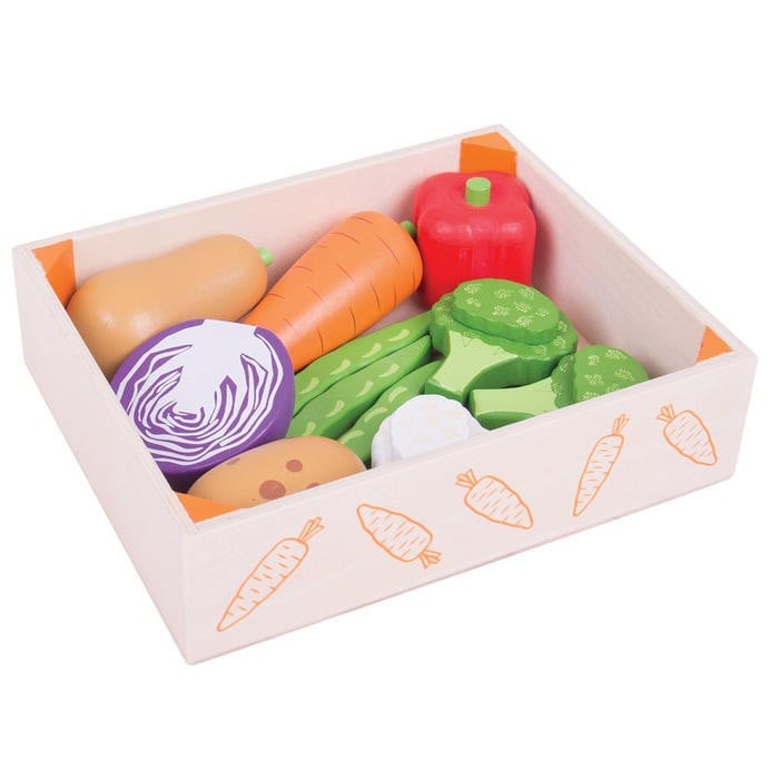 Bigjigs Cutie Legume din Lemn - Jucarie Educativa