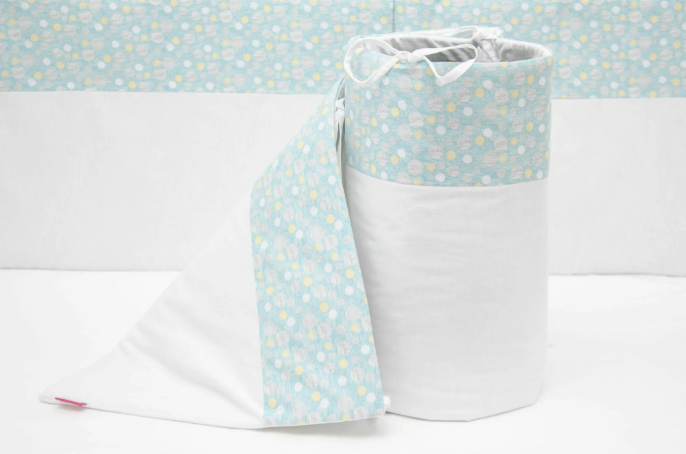 Set protecții pătuț Bubble Blue KidsDecor, 60x120 cm - imagine 3