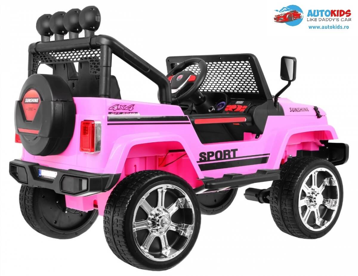 Mașinuță Electrică NEW RAPTOR 4x4 EVA Roz - imagine 3