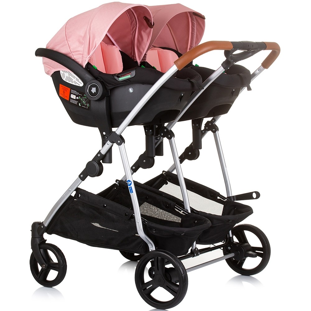 Carucior Gemeni Chipolino Duo Smart 3 in 1, Flamingo - imagine 5