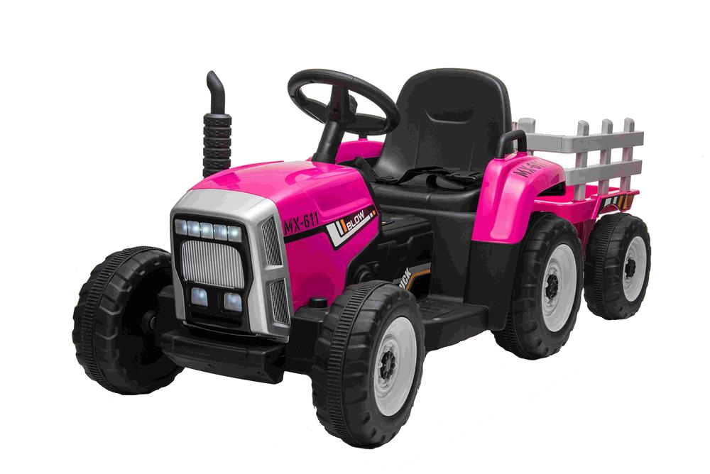 Tractor Electric 12V Nichiduta Farmer Pink cu Remorcă - imagine 11