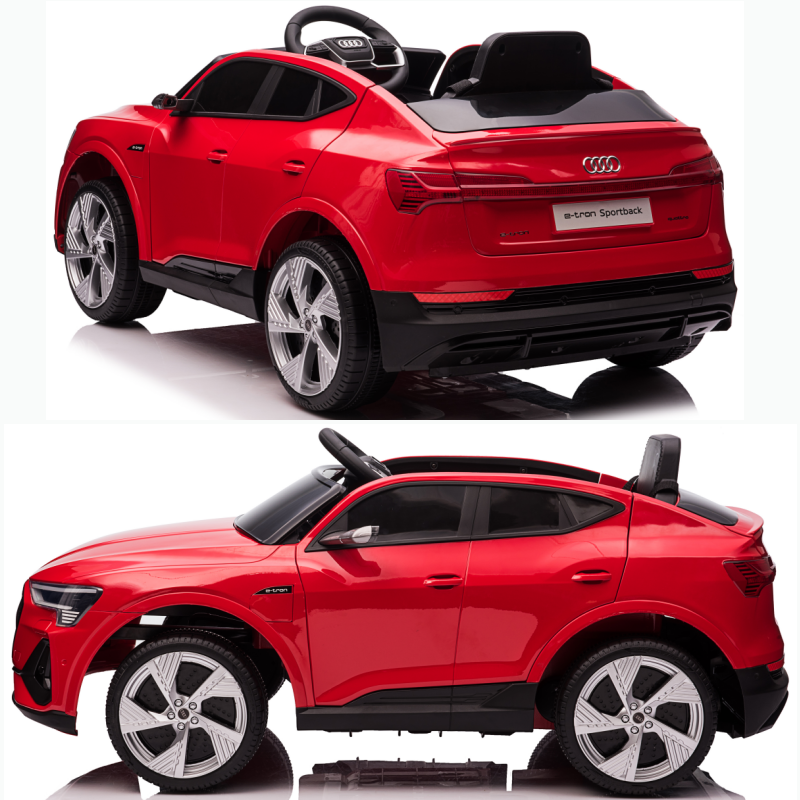 Masinuta Audi E-Tron Electrica 12V, Roti EVA, Scaun Piele - imagine 5