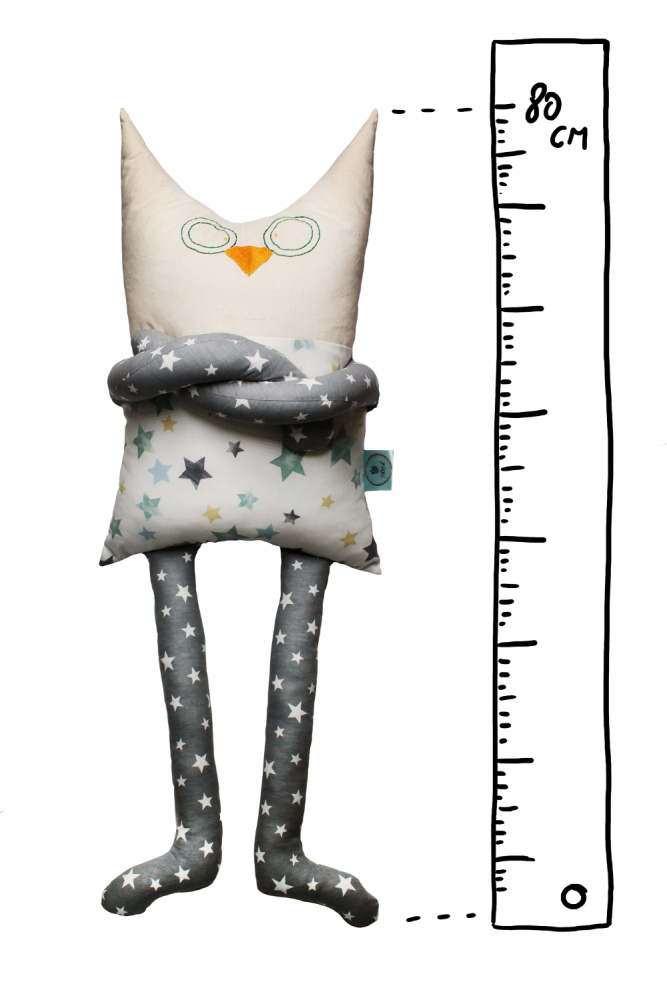 Păpușă Pernă Bufnița Bobo 80 cm Tiknik