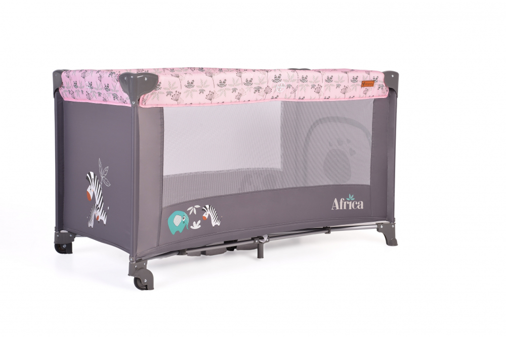 Pătuț pliabil Cangaroo Africa Pink, 1 nivel - imagine 3