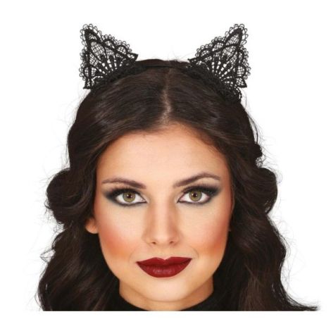Bentiță Pisică Dantela Guirca | Halloween Chic - imagine 2