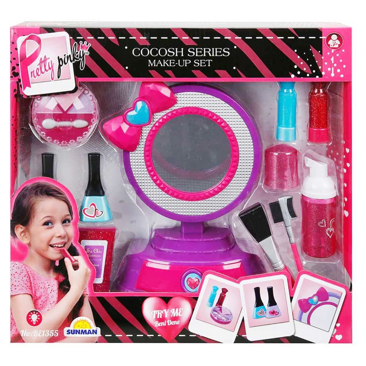Set Cosmetice cu Oglindă Pretty Pinky